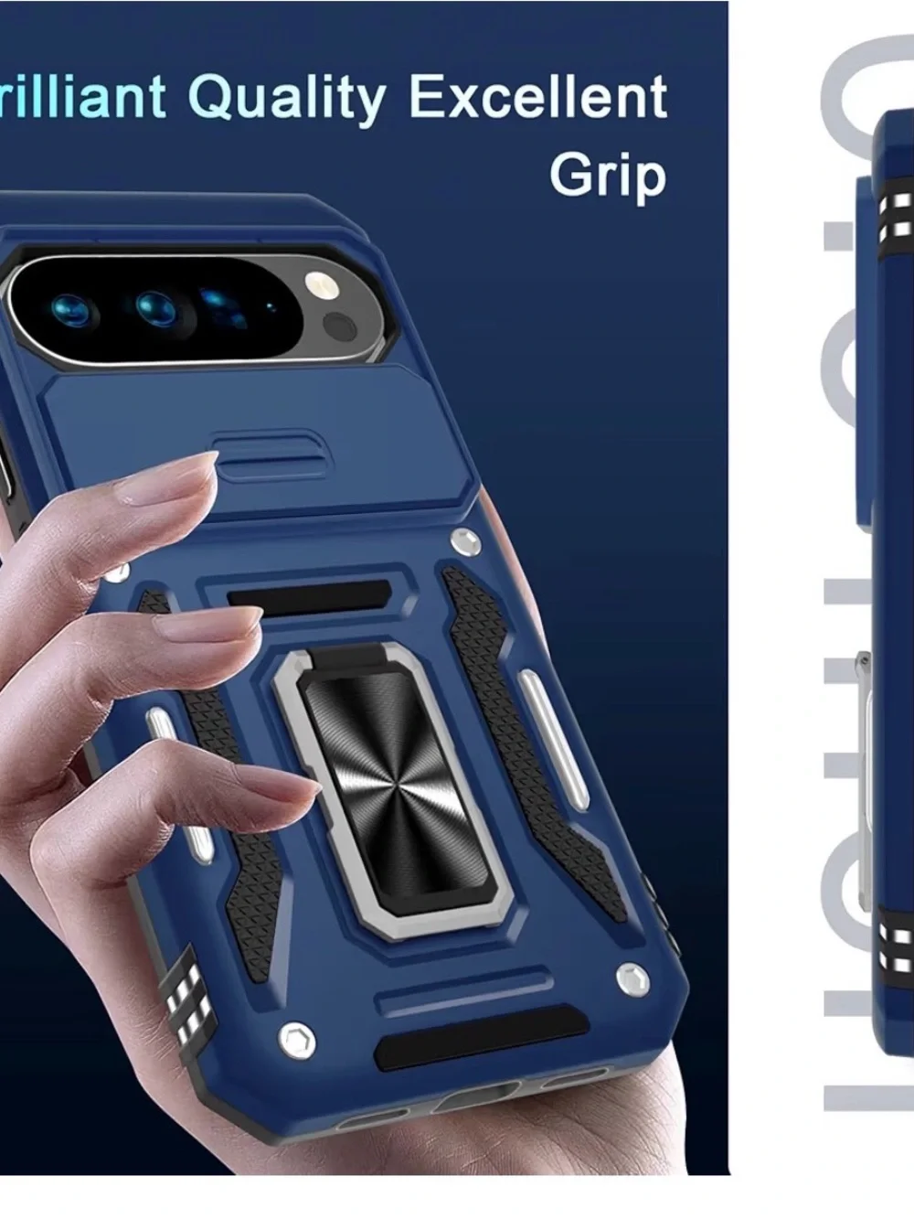 Navy Blue case for Google pixel 10 Pro XL with slide camera cover+screen prote
